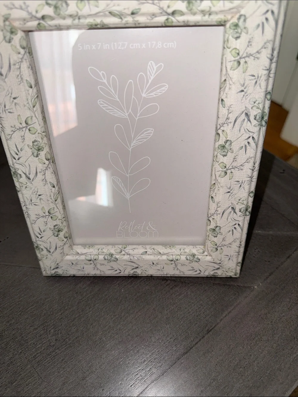 Floral Fabric Picture Frame - Cream and Green